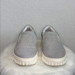 Salvatore Ferragamo Glitter Slip On Sneakers